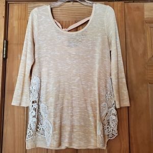 Women's orange lace blouse